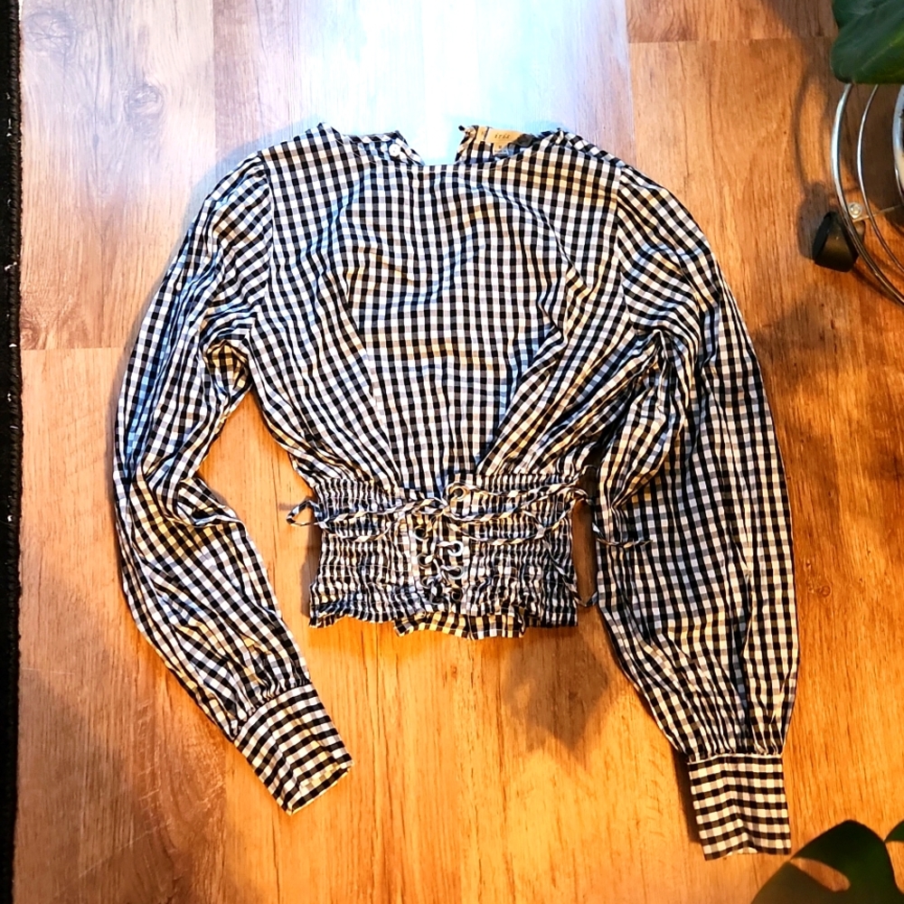 Cotton cropped blouse/top size M